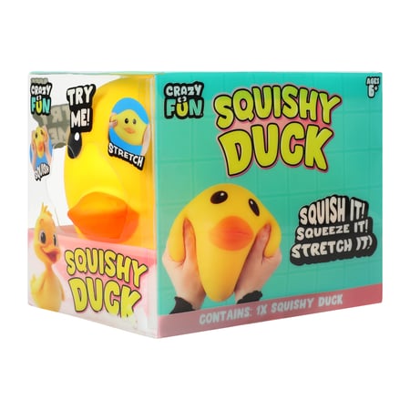 Crazy Fun Jumbo Squishy Duck – Yellow Stretchable Squeeze Sensory Toy – Ages 6+