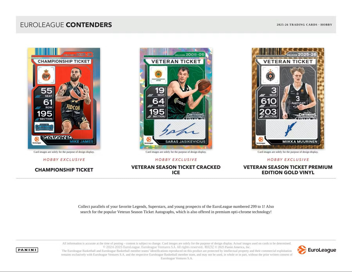 2025-26 Panini Contenders EuroLeague Basketball Hobby Box