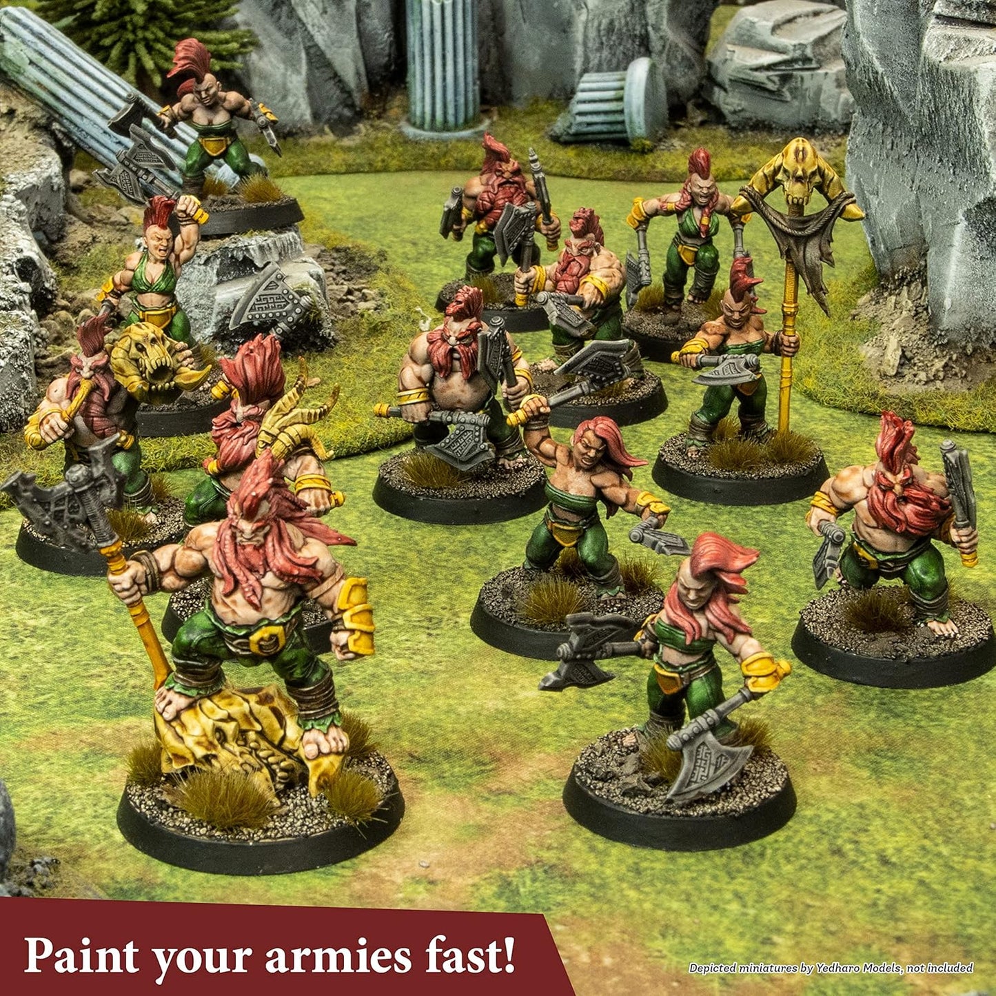 The Army Painter Speedpaint 2.0 Most Wanted Paint Set, 24 x 18 mL Acrylic Contrast Paints Including 2 Metallics, 1 Medium & 1 Free Brush for Miniature and Model Painting
