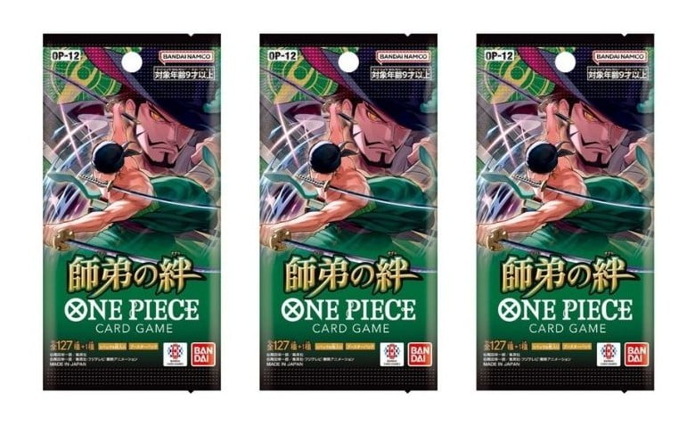 ONE PIECE Card Game Master and Student Bonds (OP-12) Booster Pack (Japanese) - 3 Packs - 18 Cards