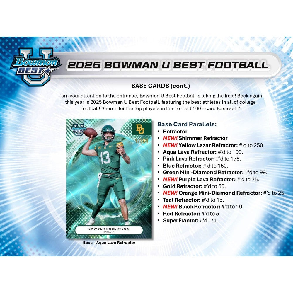 Topps 2025 Bowman's Best University Football Hobby Box