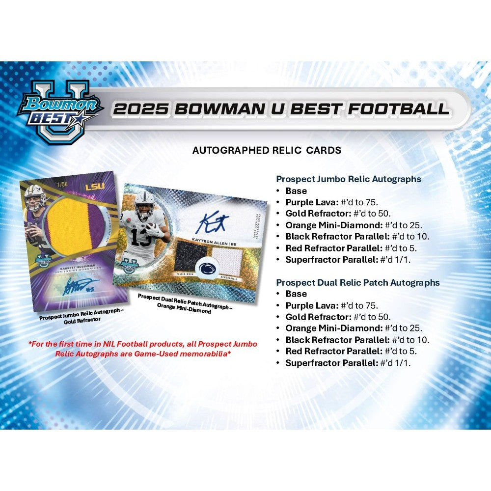 Topps 2025 Bowman's Best University Football Hobby Box