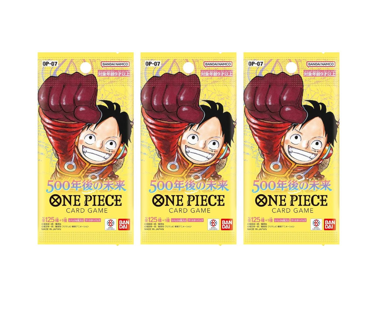 Bandai One Piece Card Game OP-07 500 Years in the Future Booster Pack (Japanese) - 3 Packs - 18 Cards