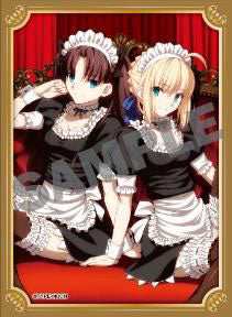 Fate Stay Night FSN Rin & Saber Maid Comptiq Anime Card Game Character Sleeve