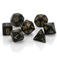 Opaque Polyhedral 7-Die Set: Black/gold Chessex