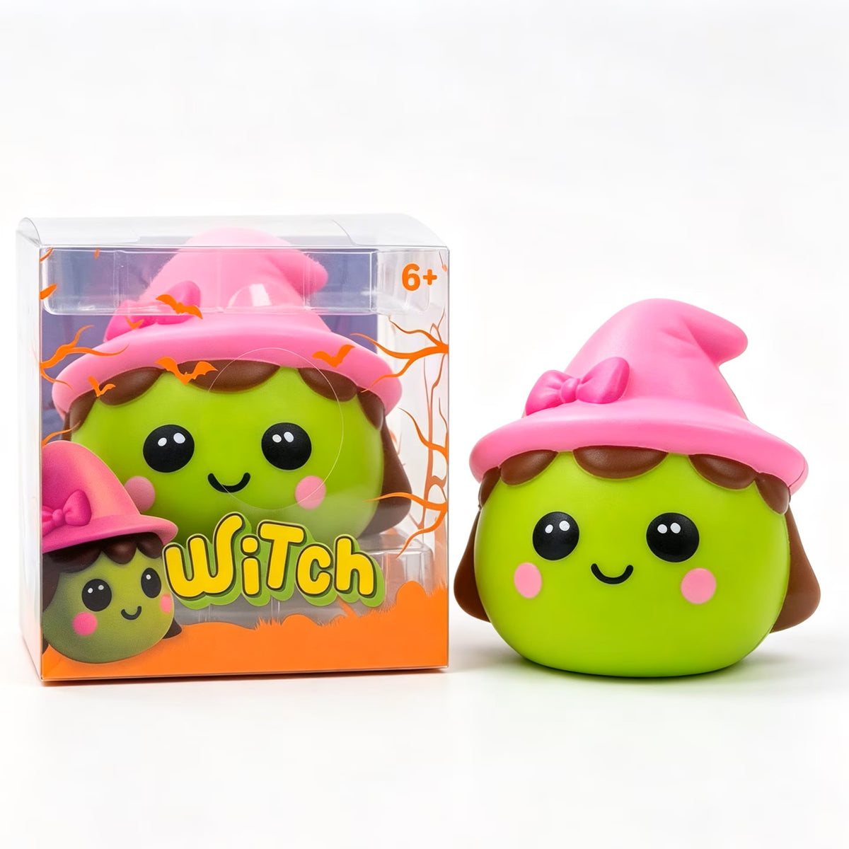 Crazy Fun Witch Halloween Squishy Toy, Halloween Soft Squeeze Fidget Toy for Stress Relief, Slow Rising Trick or Treat Toy for Halloween Party Favors