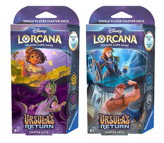 Lorcana TCG: Ursula's Return: Starter Decks: BOTH Sapphire & Steel (Anna & Hercules) AND Sapphire & Steel (Anna & Hercules) (2 DECKS) PREORDER: RELEASE DATE - 05/31/2024
