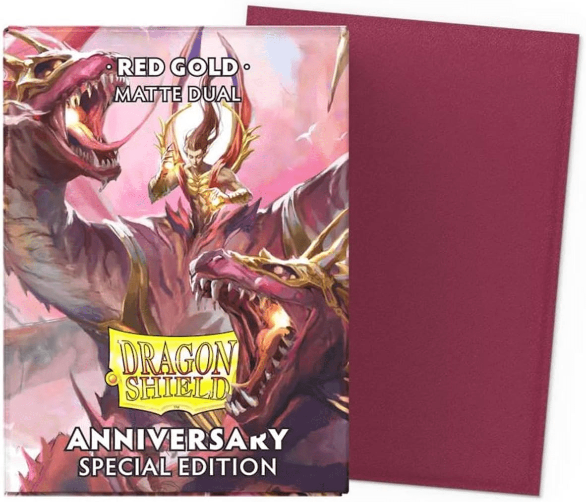 DRAGON SHIELD SLEEVES: MATTE DUAL SPECIAL EDITION: RED AND GOLD (100CT)