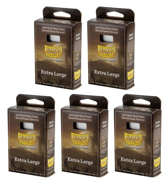 5 Packs Dragon Shield Board Game Sleeves 100 ct Extra Large Size Card Sleeves Value Bundle!