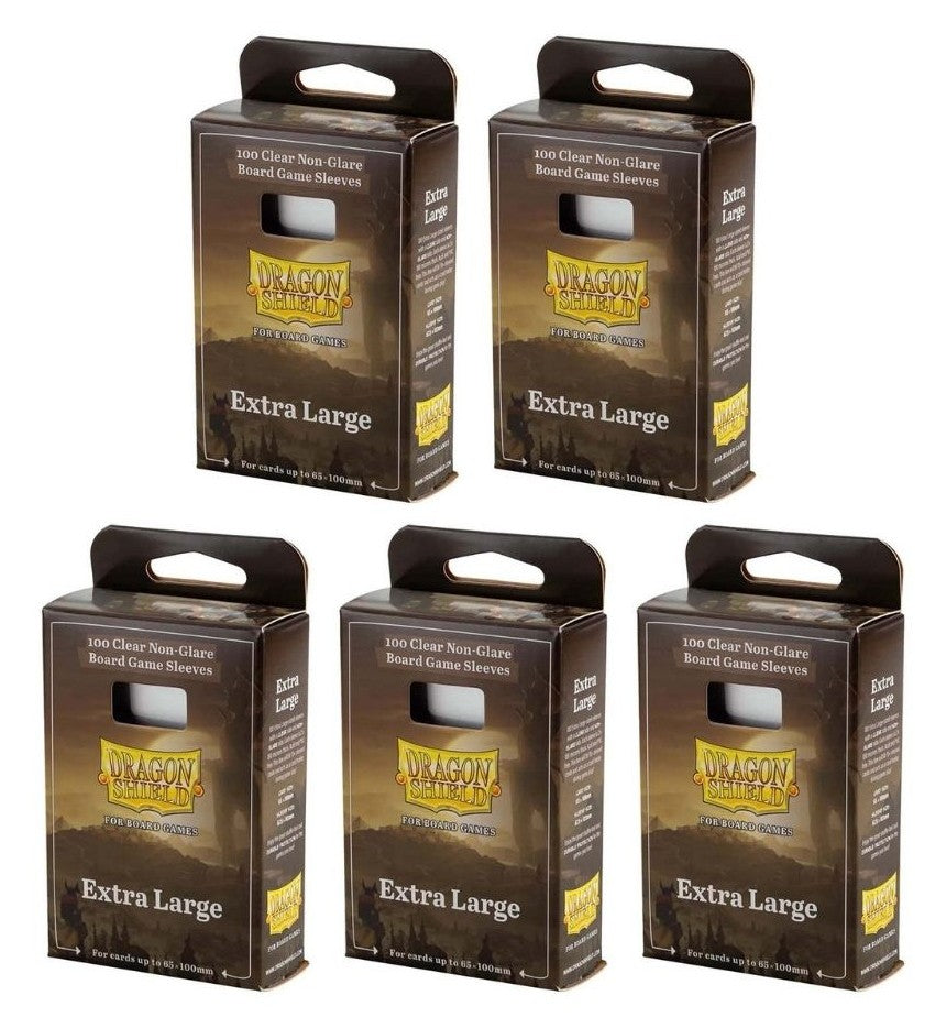 5 Packs Dragon Shield Board Game Sleeves 100 ct Extra Large Size Card Sleeves Value Bundle!