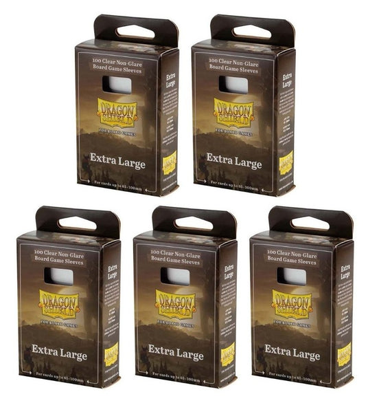 5 Packs Dragon Shield Board Game Sleeves 100 ct Extra Large Size Card Sleeves Value Bundle!