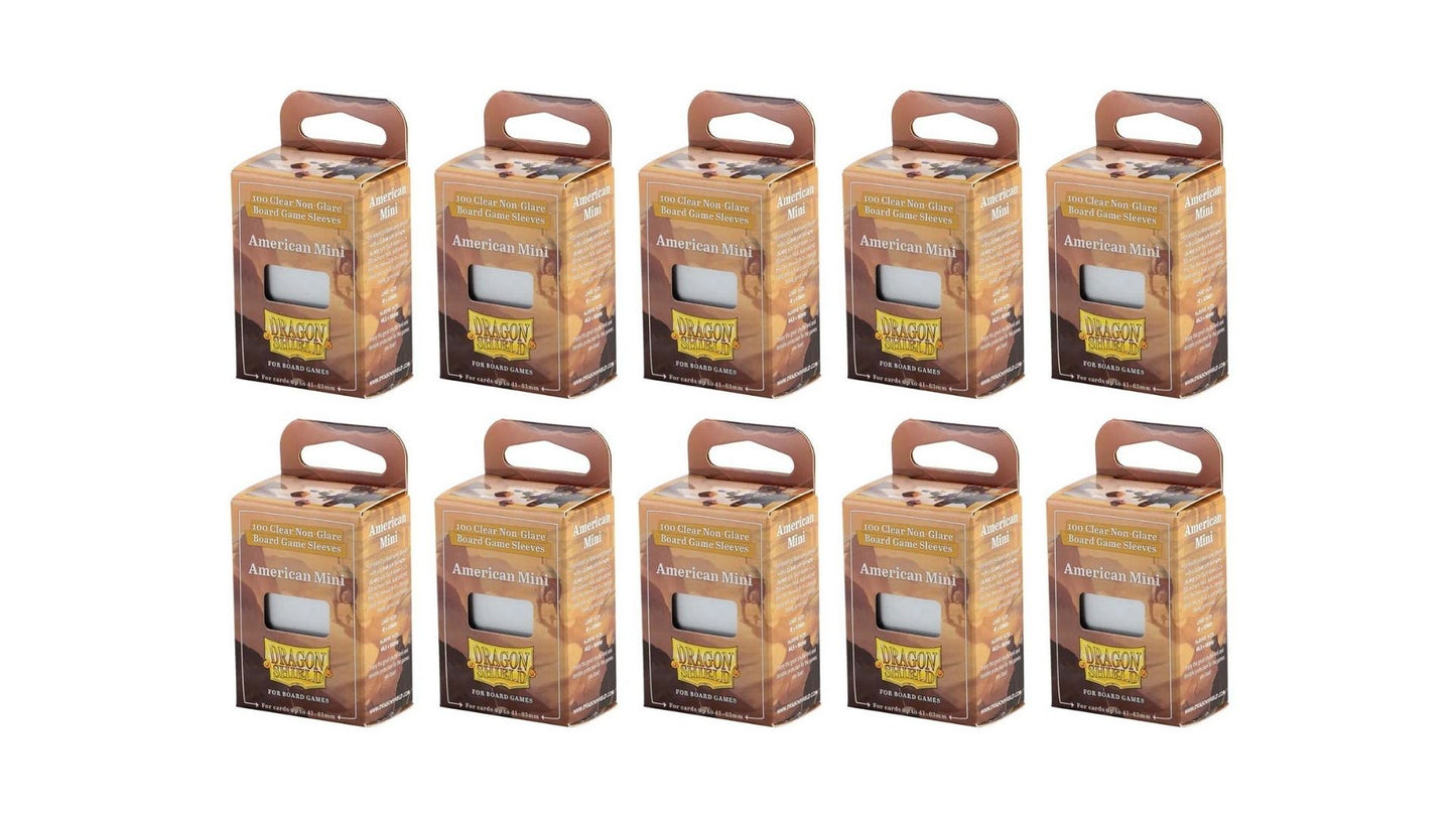 10 Packs Dragon Shield Board Game Sleeves 100 ct Mini American Size Card Sleeves Display Case