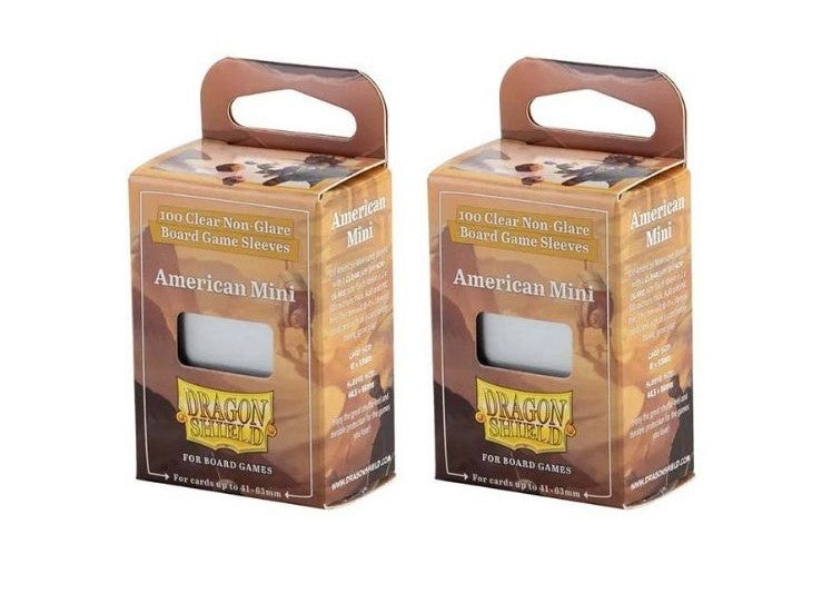 2 Packs Dragon Shield Board Game Sleeves 100 ct Mini American Size Card Sleeves Value Bundle!