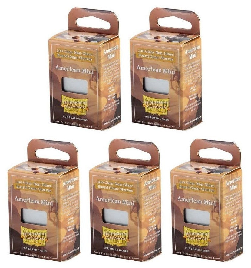 5 Packs Dragon Shield Board Game Sleeves 100 ct Mini American Size Card Sleeves Value Bundle!