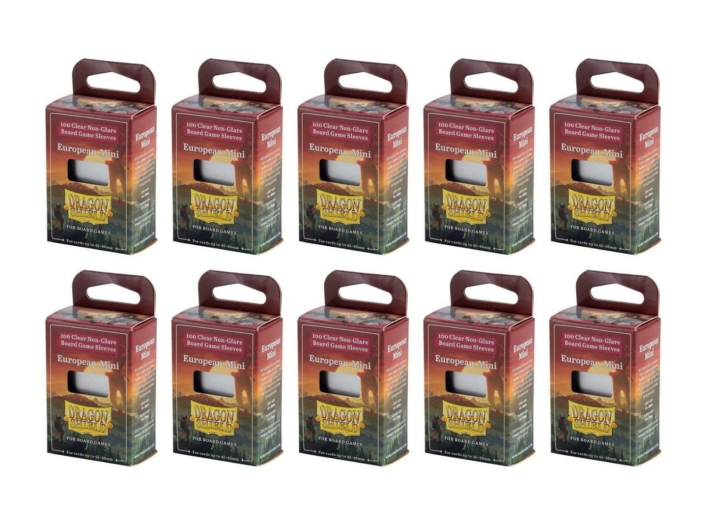 10 Packs Dragon Shield Board Game Sleeves 100 ct Mini European Size Card Sleeves Display Case