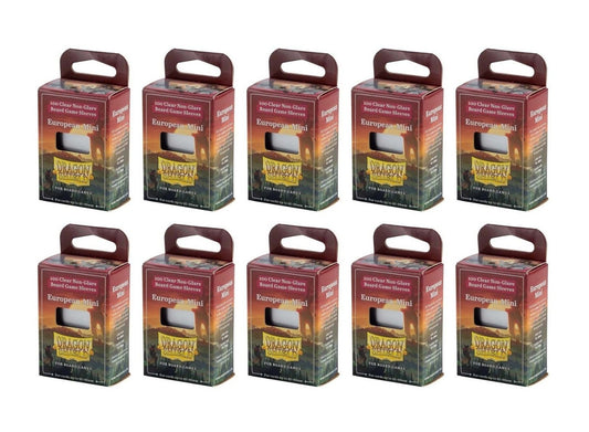 10 Packs Dragon Shield Board Game Sleeves 100 ct Mini European Size Card Sleeves Display Case