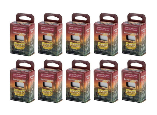 10 Packs Dragon Shield Board Game Sleeves 100 ct Mini European Size Card Sleeves Display Case