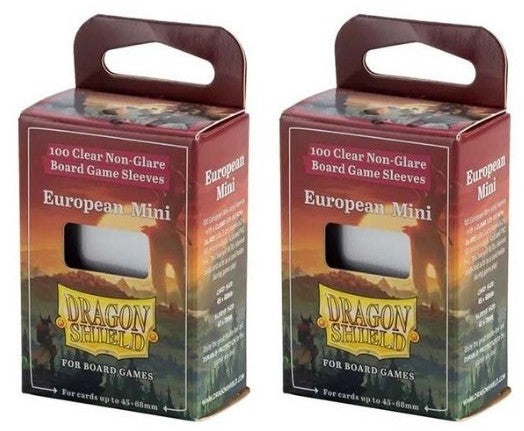 2 Packs Dragon Shield Board Game Sleeves 100 ct Mini European Size Card Sleeves Value Bundle!