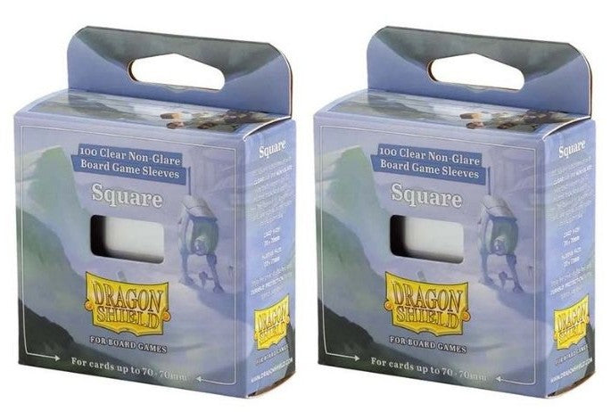 2 Packs Dragon Shield Board Game Sleeves 100 ct Square Size Card Sleeves Value Bundle!