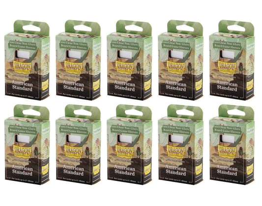 10 Packs Dragon Shield Board Game Sleeves 100 ct Standard American Size Card Sleeves Display Case