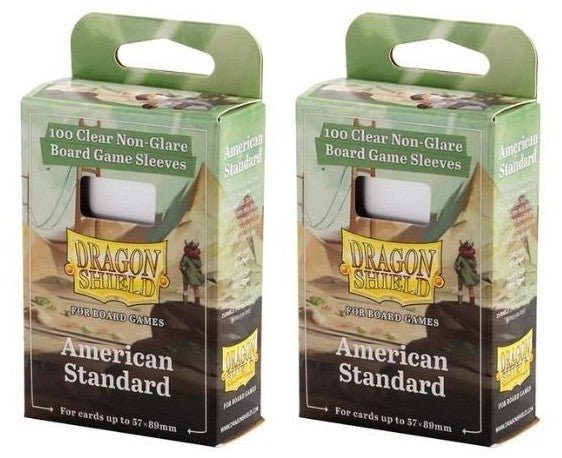 2 Packs Dragon Shield Board Game Sleeves 100 ct Standard American Size Card Sleeves Value Bundle!