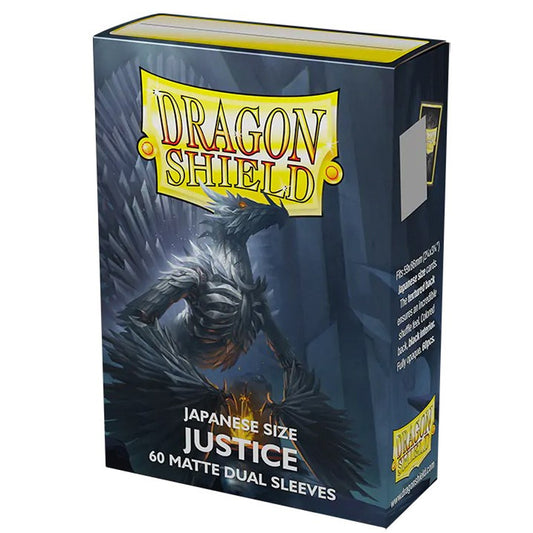 10 Packs Dragon Shield Dual Matte Mini Japanese Justice Silver 60 ct Card Sleeves Display Case