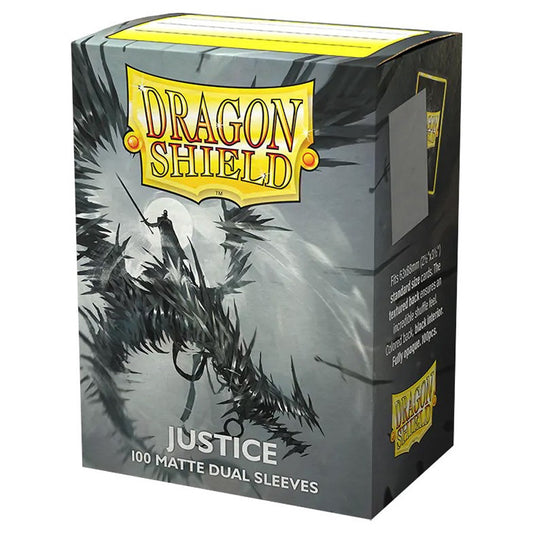 10 Packs Dragon Shield Dual Matte Justice Silver Standard Size 100 ct Card Sleeves Display Case