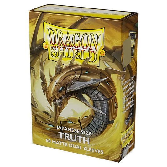 10 Packs Dragon Shield Dual Matte Mini Japanese Truth Gold 60 ct Card Sleeves Display Case