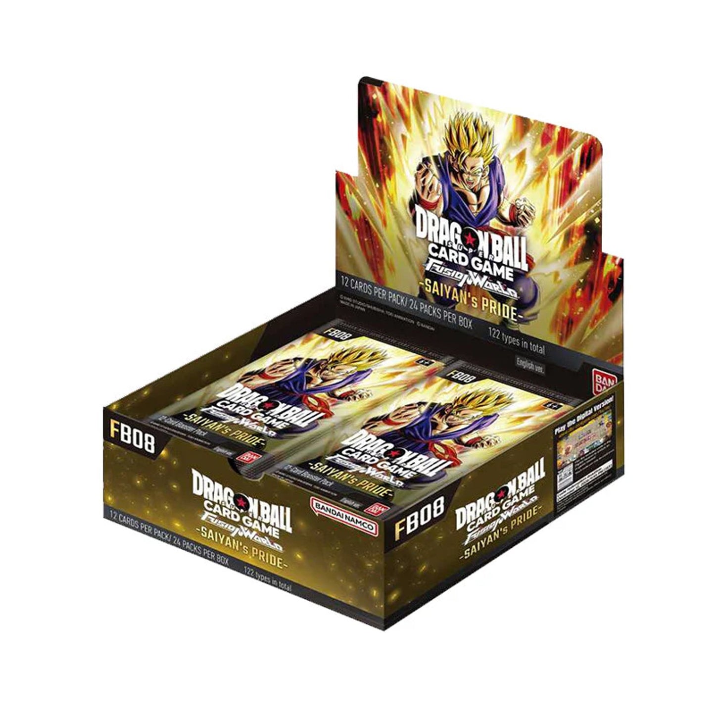 Dragon Ball Super TCG: Fusion World 08 Saiyan's Pride Booster Box (FB08) - 24 Packs - Presale Ships 12/12/2025