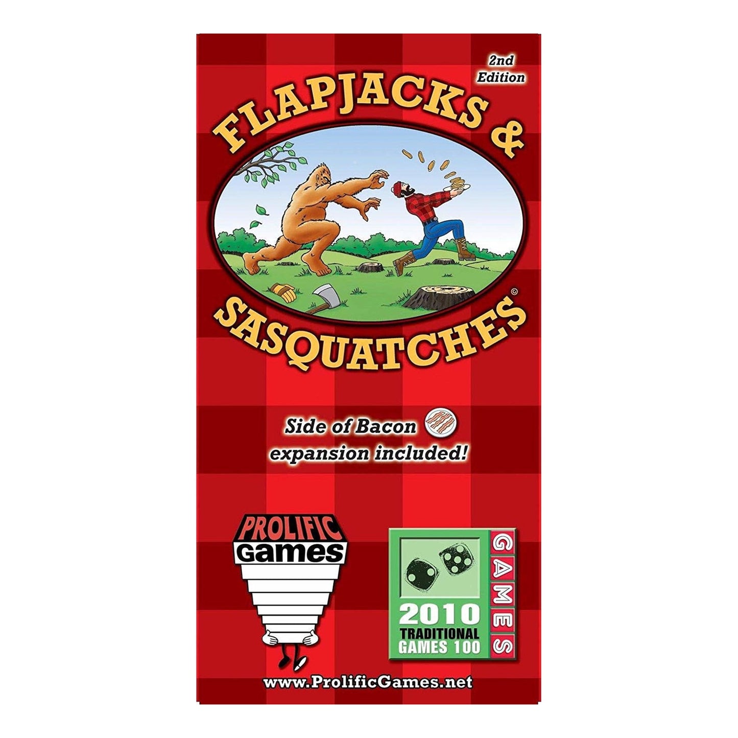 Prolific Games Flapjacks & Sasquatches - Upgraded 2nd Edition, Family Card & Dice Game for 2-8 Players, 20-Minute Rounds, Fun for Kids & Adults, Perfect for Family Game Nights and Camping Trips