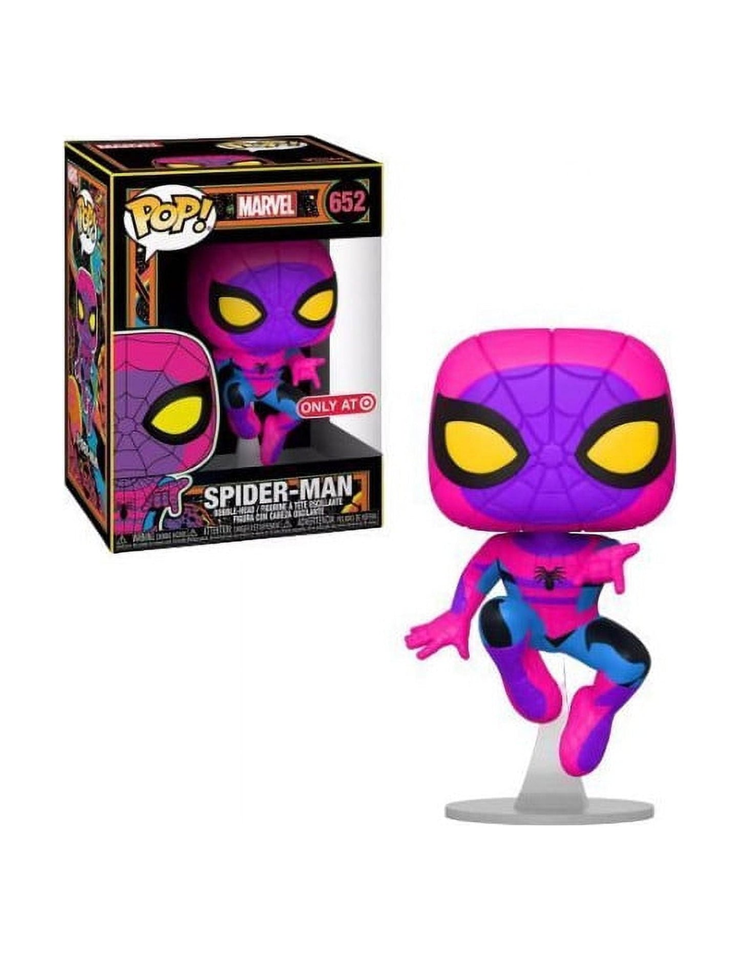 Funko Pop! Marvel: Blacklight Spider-Man Vinyl Figure Exclusive Black Light Edition Spiderman