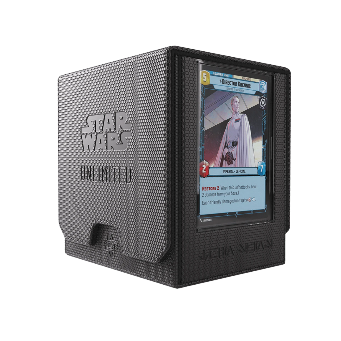 Gamegenic Star Wars Unlimited Twin Suns DECK POD - Premium Deck Box with UV-Protected Card Cases, Holds 100 Double-Sleeved Cards, Designed for the Star Wars Unlimited TCG, Black Color