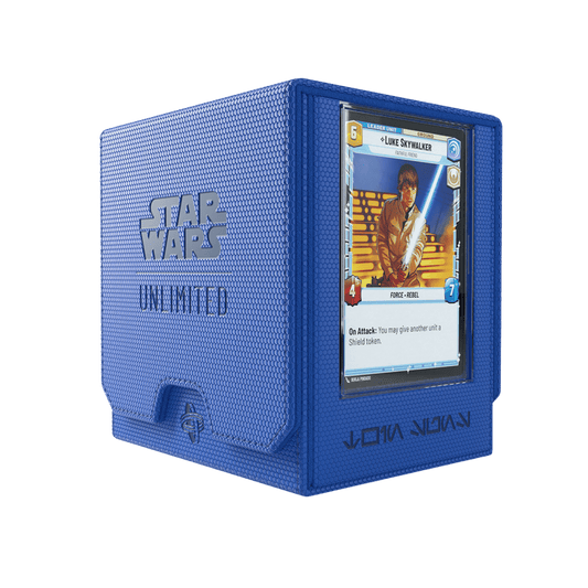 Gamegenic Star Wars Unlimited Twin Suns Deck POD - Premium Deck Box with UV-Protected Card Cases, Holds 100 Double-Sleeved Cards, Designed for The Star Wars Unlimited TCG, Blue Color