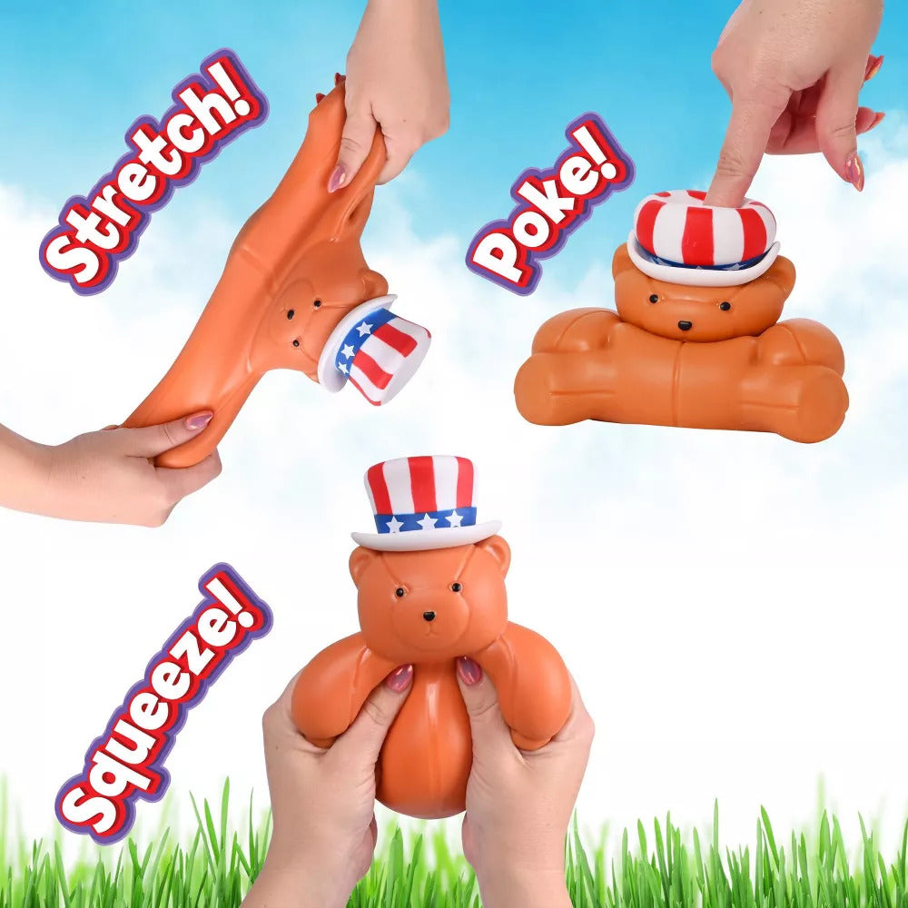 Sunny Days Squeeezy Americana Teddy Bear Fidget Toy