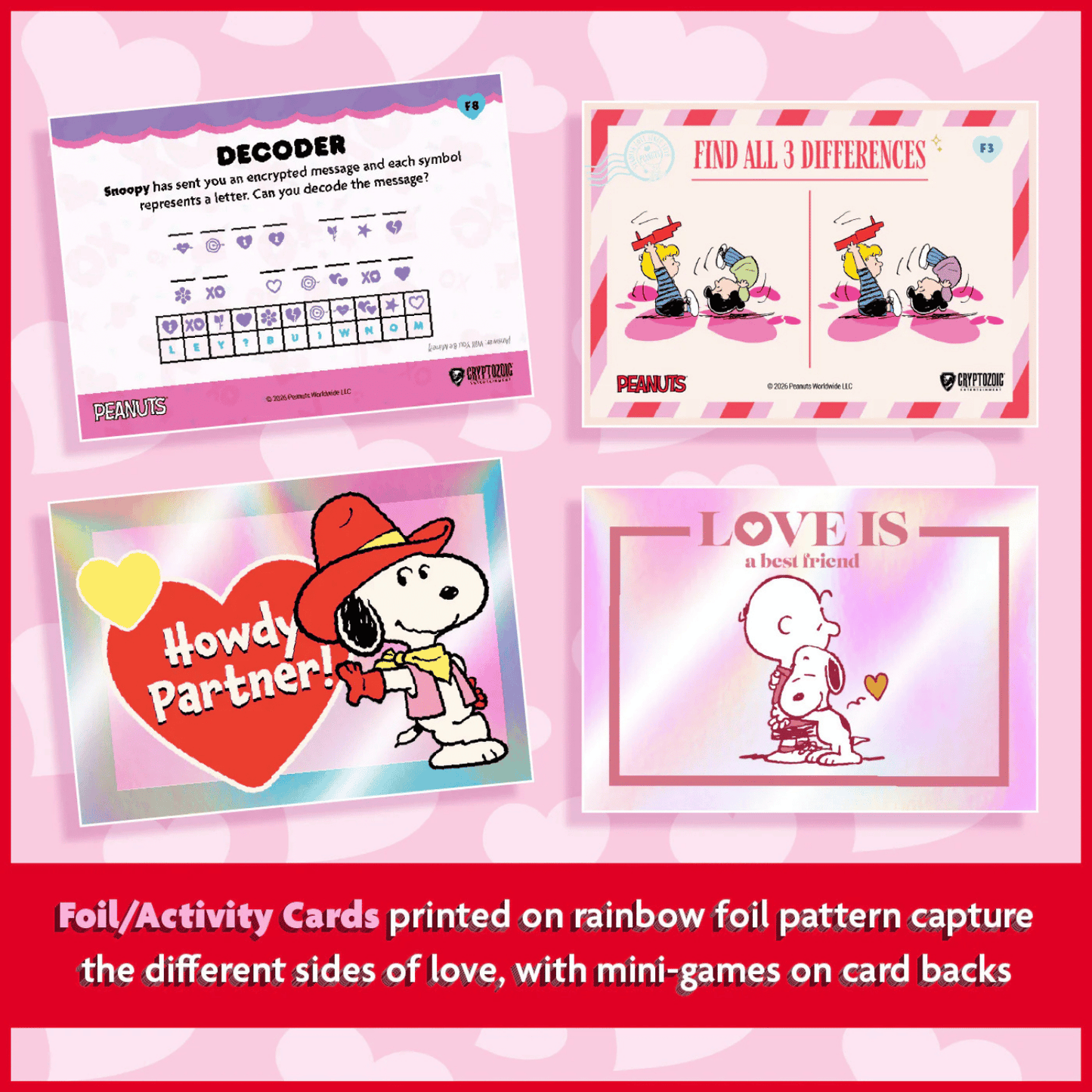 Cryptozoic Entertainment Peanuts Playpaks: Love Me, Love Me Not Series 3 Collectible Cards, 5 Cards, Single Pack