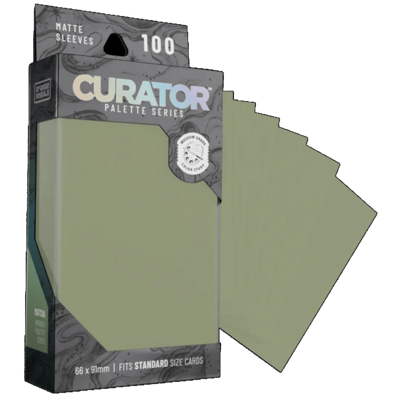 Curator Palette Series Matte Card Sleeves, Matcha Green, Standard Size 66 x 91 mm, 100 Count