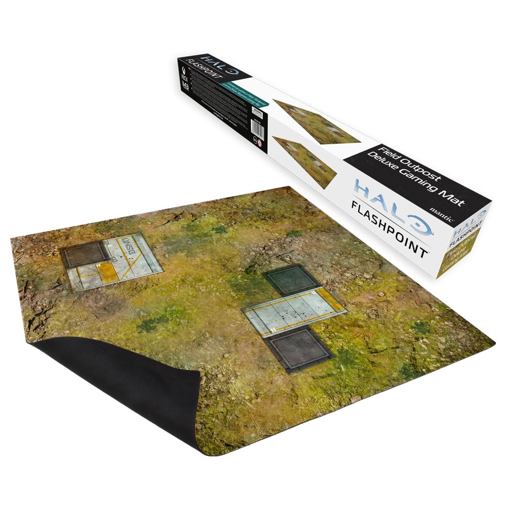 Halo: Flashpoint – Field Outpost Deluxe Gaming Mat by Mantic Games – Full-Color Neoprene Play Surface with Non-Slip Rubber Backing – Official Halo Tabletop Accessory