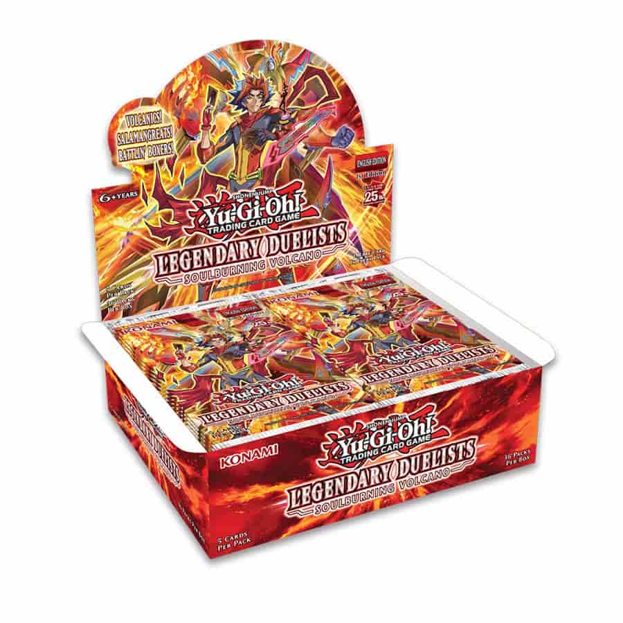 YU-GI-OH CCG: LEGENDARY DUELISTS BOOSTER: SOULBURNING VOLCANO - CASE OF 12            PREORDER - RELEASE:  08-11-2023