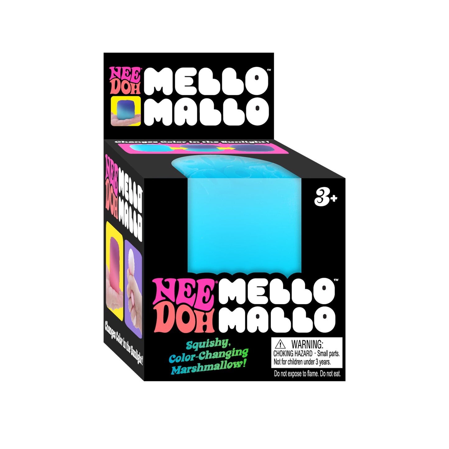 Schylling NeeDoh Mello Mallo - Sensory Toy with a Satisfying Dough Filling - Changes Color in the Sun - Blue
