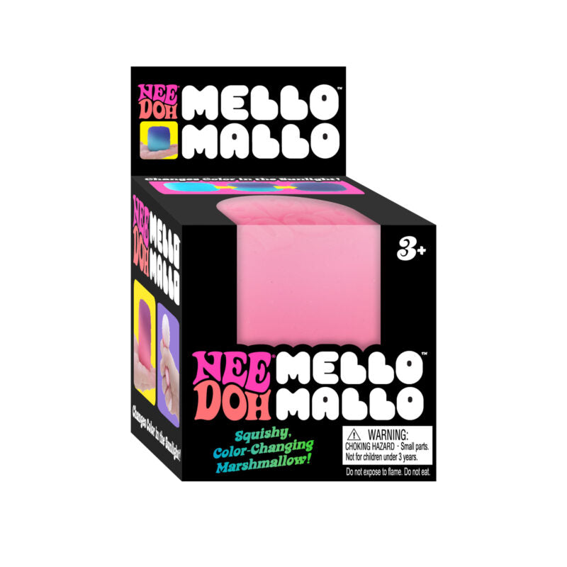 Schylling NeeDoh Mello Mallo - Sensory Toy with a Satisfying Dough Filling - Changes Color in the Sun - Pink