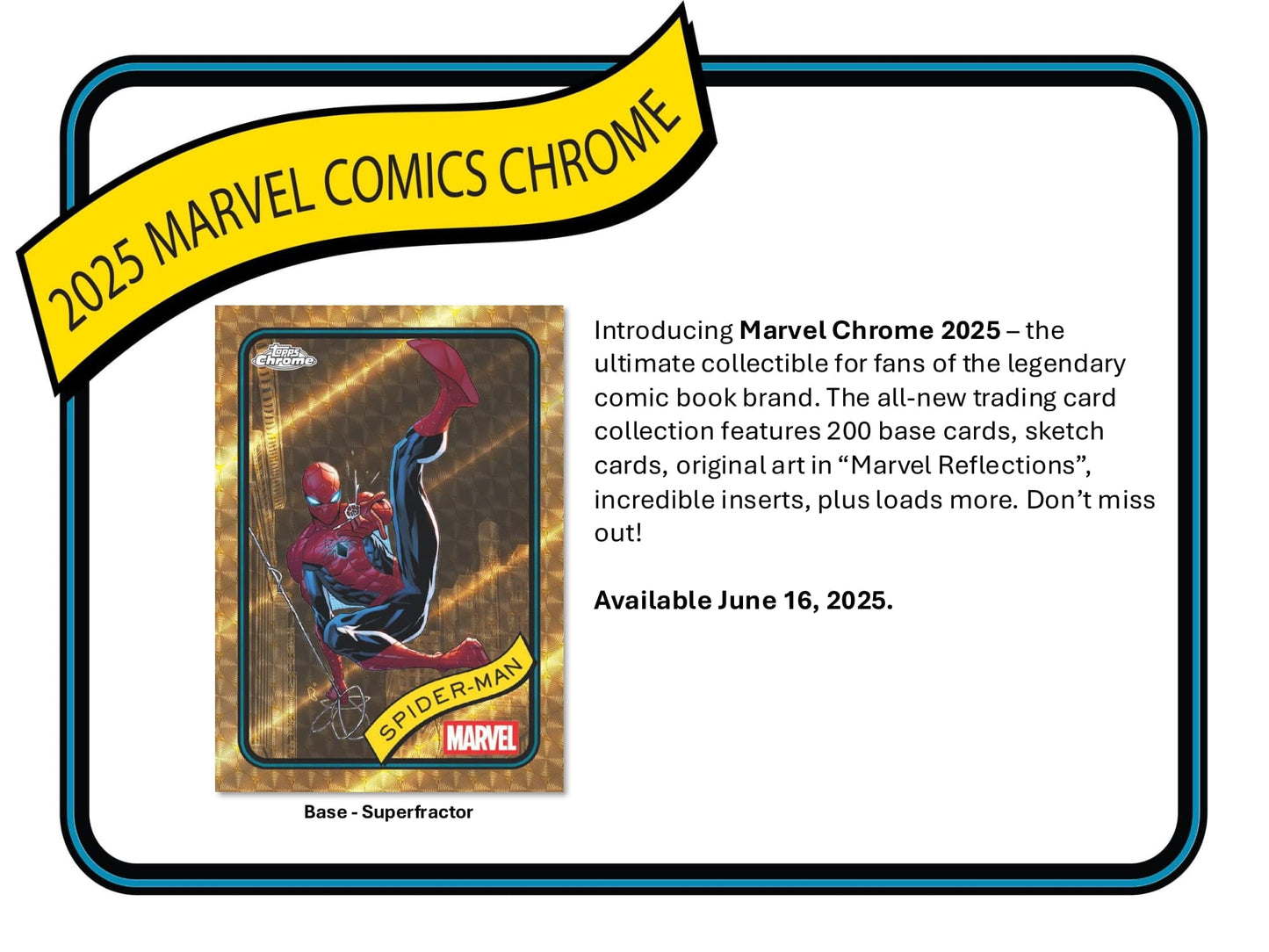 Topps 2025 Marvel Comics Chrome Value Blaster Box - 7 Packs