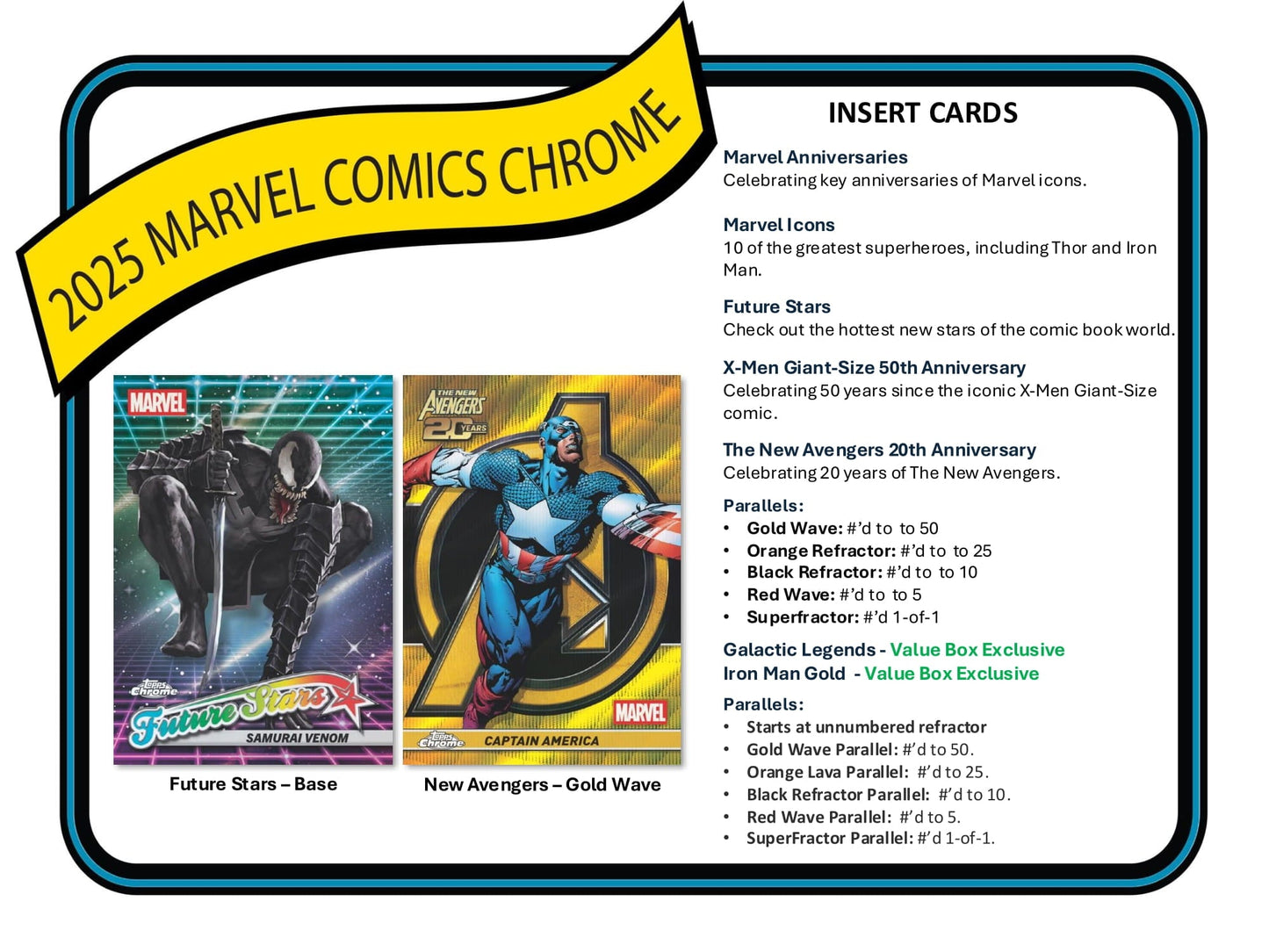 Topps 2025 Marvel Comics Chrome Value Blaster Box - 7 Packs