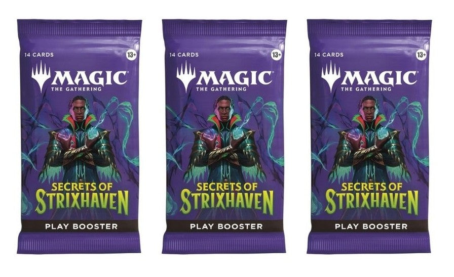 3 Packs Magic The Gathering Play Booster Pack Lot MTG Secrets of Strixhaven