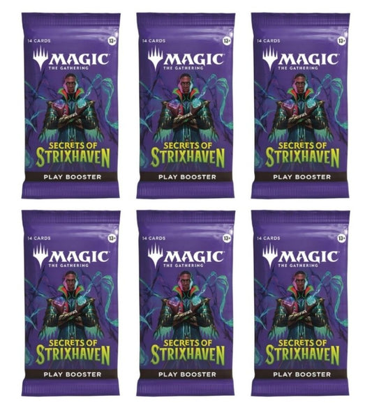 6 Packs Magic The Gathering Play Booster Pack Lot MTG Secrets of Strixhaven
