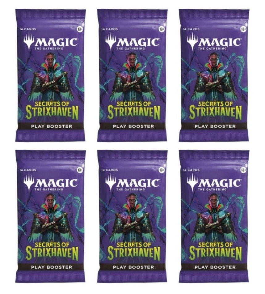 6 Packs Magic The Gathering Play Booster Pack Lot MTG Secrets of Strixhaven