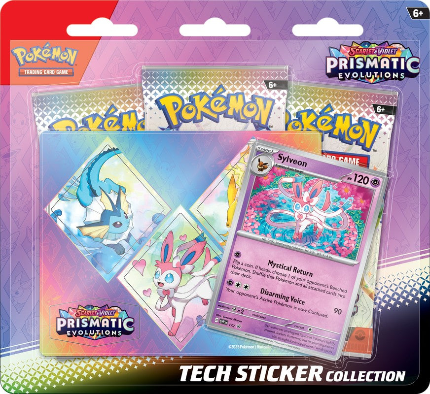 Pokemon TCG Scarlet and Violet 8.5 Prismatic Evolutions Tech Sticker Collection (Random Promo) - Presale Ships 1/17/2025