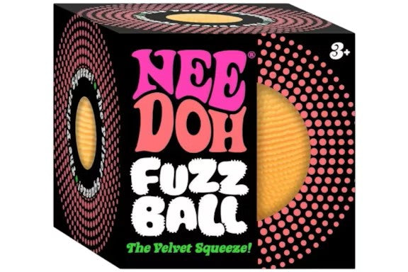 NeeDoh Fuzz Ball The Velvet Squeeze - Sensory Squeeze Toy - Orange