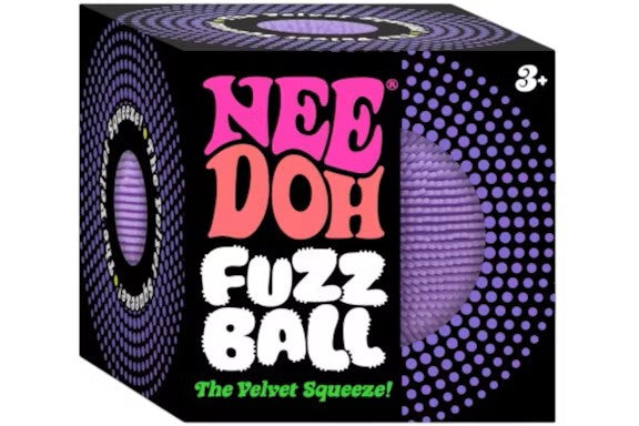 NeeDoh Fuzz Ball The Velvet Squeeze - Sensory Squeeze Toy - Purple