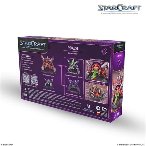 Archon Studio StarCraft: Tabletop Miniatures Game – Zerg Roach Expansion Set, 6 Miniatures, English