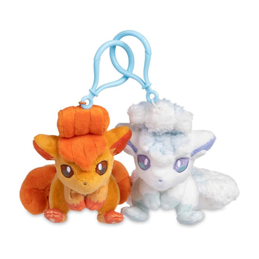 Pokemon Center Vulpix & Alolan Vulpix Parallel Pairs Two-Plush Key Chain